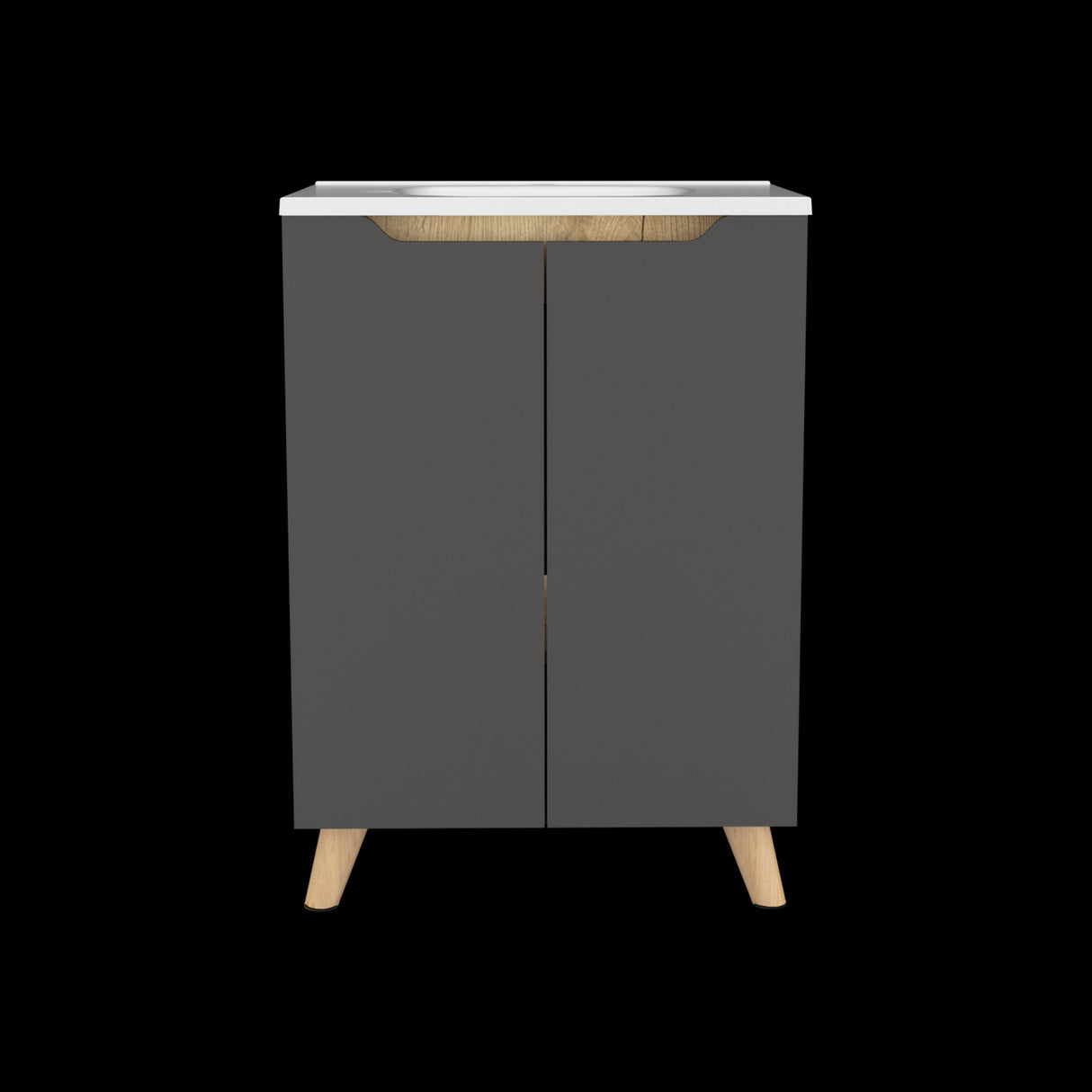 Mueble para Lavamanos Laurent Plomo 60x86cm Individual con Lavamanos y sin Grifería - MUEBLES PARA LAVAMANOS | Bylmo