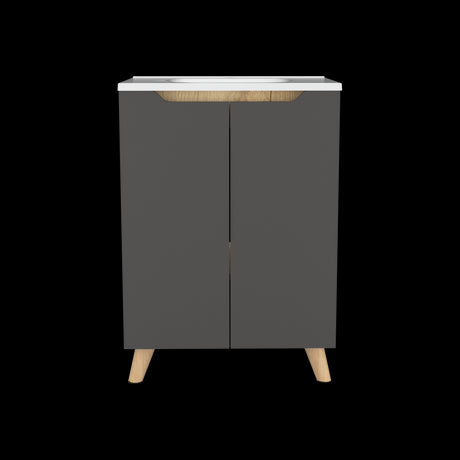 Mueble para Lavamanos Laurent Plomo 60x86cm Individual con Lavamanos y sin Grifería - MUEBLES PARA LAVAMANOS | Bylmo