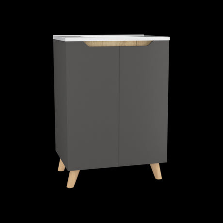 Mueble para Lavamanos Laurent Plomo 60x86cm Individual con Lavamanos y sin Grifería - MUEBLES PARA LAVAMANOS | Bylmo