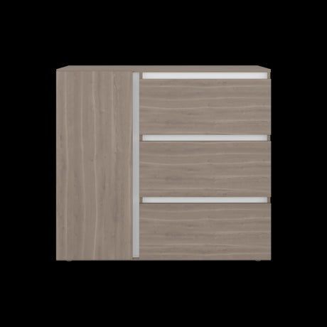 Cómoda Niza Bardolino y Blanco 100x91cm De Tres Hileras con Tres Cajones - CAJONERAS Y COMODAS | Bylmo