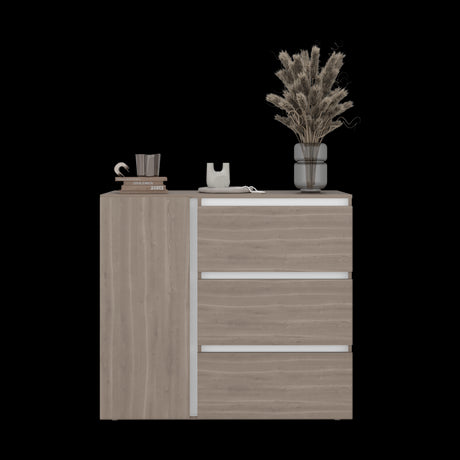 Cómoda Niza Bardolino y Blanco 100x91cm De Tres Hileras con Tres Cajones - CAJONERAS Y COMODAS | Bylmo