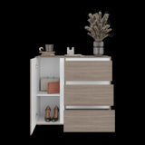 Cómoda Niza Bardolino y Blanco 100x91cm De Tres Hileras con Tres Cajones - CAJONERAS Y COMODAS | Bylmo