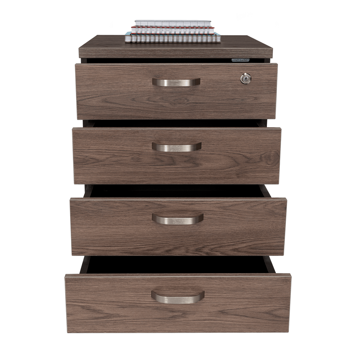 Archivador Home Office Coñac 47.5x71cm Carta con Ruedas con Tres Cajones y con Cerradura - ARCHIVADORES | Bylmo
