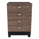 Archivador Home Office Coñac 47.5x71cm Carta con Ruedas con Tres Cajones y con Cerradura - ARCHIVADORES | Bylmo