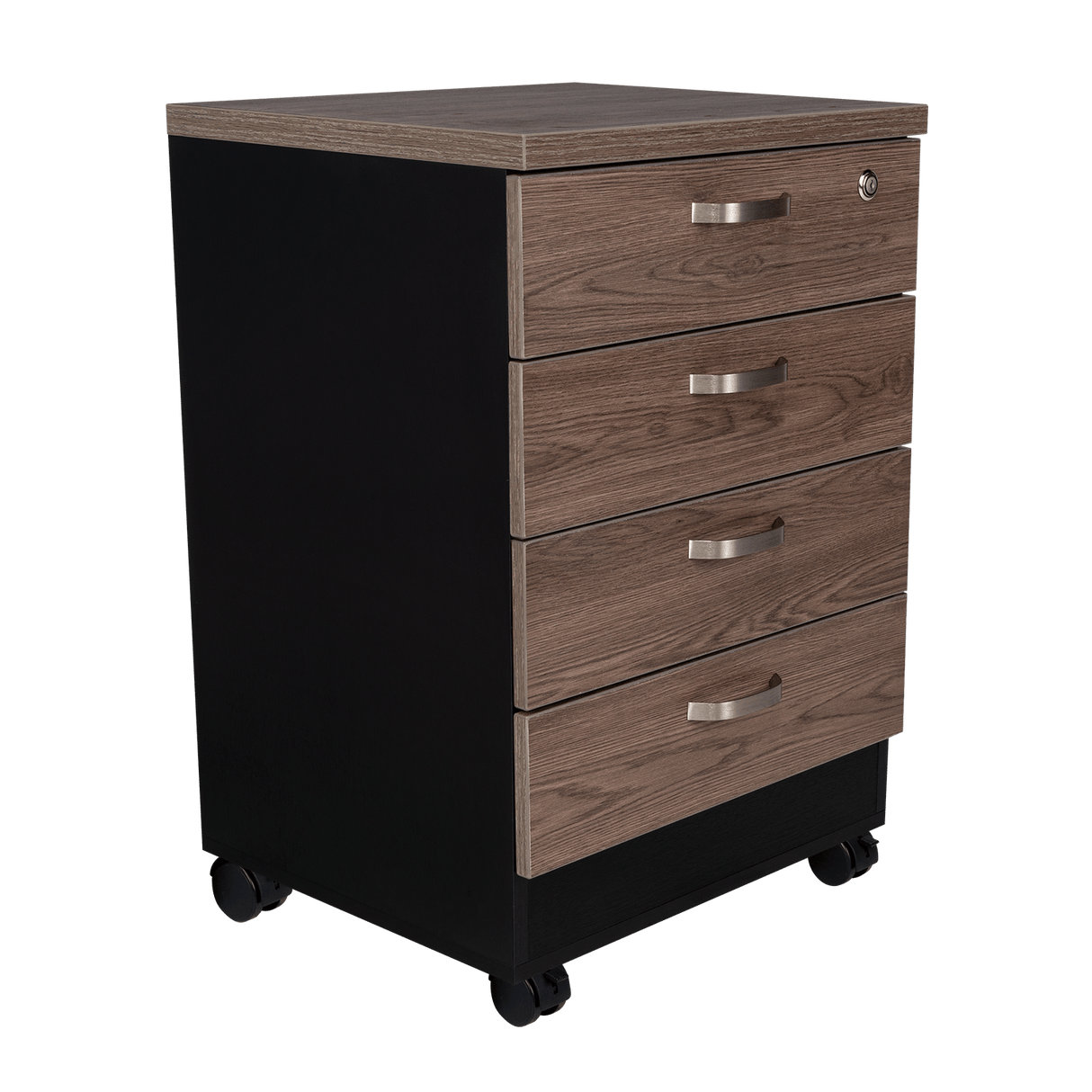 Archivador Home Office Coñac 47.5x71cm Carta con Ruedas con Tres Cajones y con Cerradura - ARCHIVADORES | Bylmo