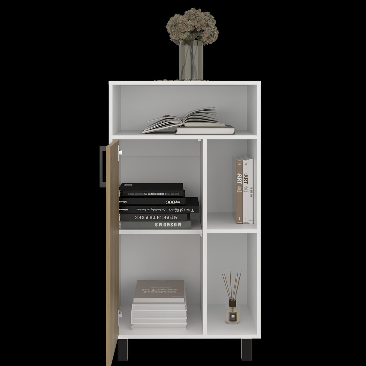 Archivador Bryce Blanco y Fresno Europeo 60x111.5cm Carta con Patas sin Cajones - ARCHIVADORES | Bylmo