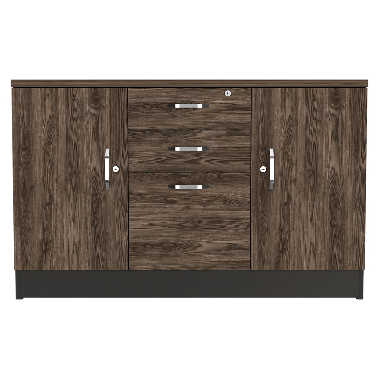 Archivador Home Office Coñac 120x75cm Carta con Tres Cajones y con Cerradura - ARCHIVADORES | Bylmo