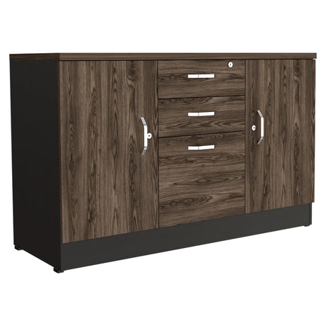 Archivador Home Office Coñac 120x75cm Carta con Tres Cajones y con Cerradura - ARCHIVADORES | Bylmo