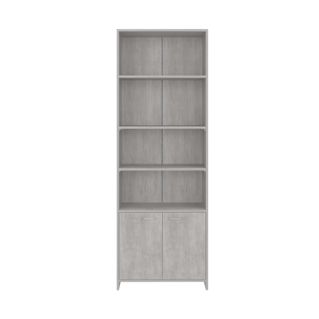 Biblioteca Lisa Cemento 63x180cm Rectangular con Cuatro Entrepaños y con Cinco Compartimientos - BIBLIOTECAS Y ESTANTERIAS | Bylmo