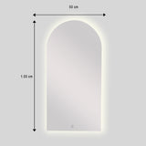 Espejo de Baño Arco Superior Atenas 50x100cm Flotado Sin Marco y con Iluminación LED - ESPEJOS DE BANHO | Bylmo