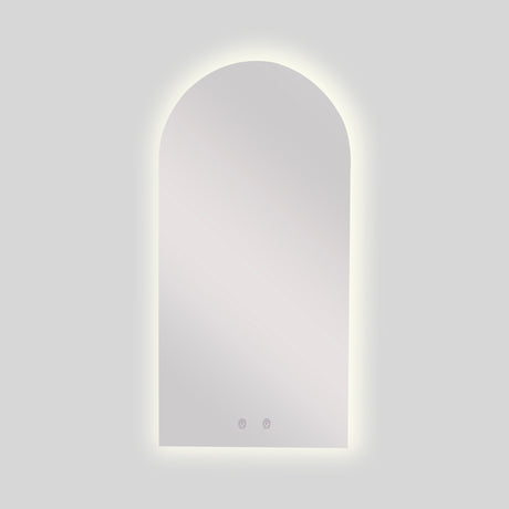 Espejo de Baño Arco Superior Atenas 50x100cm Flotado Sin Marco con Antiempaño y con Iluminación LED - ESPEJOS DE BANHO | Bylmo