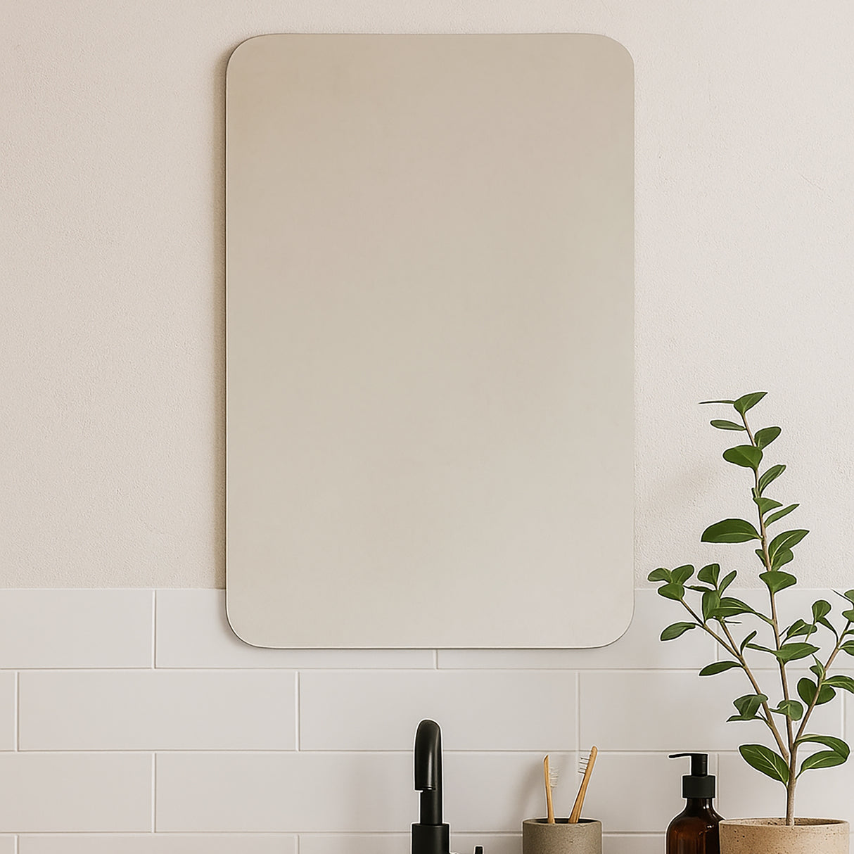 Espejo de Baño Rectangular Alhambra 60x80cm Flotado Sin Marco - ESPEJOS DE BANHO | Bylmo