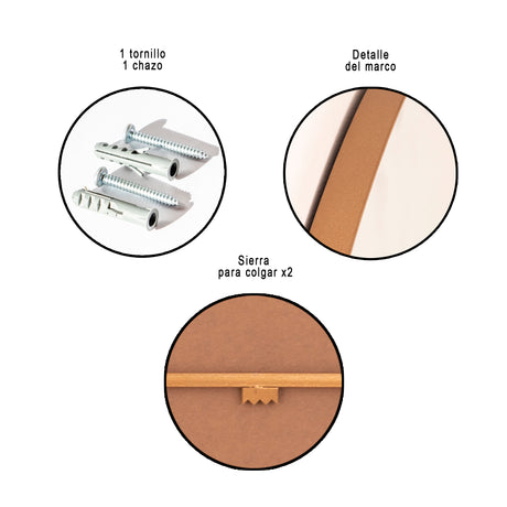 Espejo de Pared Asimetrico Bora Bora Cobre 80x90cm con Marco Metalico - ESPEJOS DE PARED | Bylmo