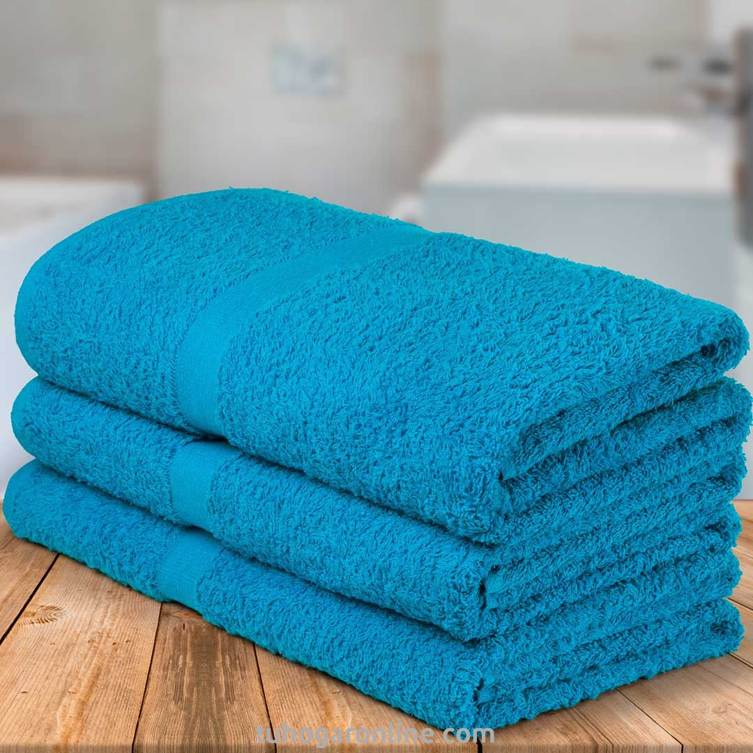 Toalla de Cuerpo Solo Azul Turquesa 75x150cm Fondo Entero - TOALLAS | Bylmo