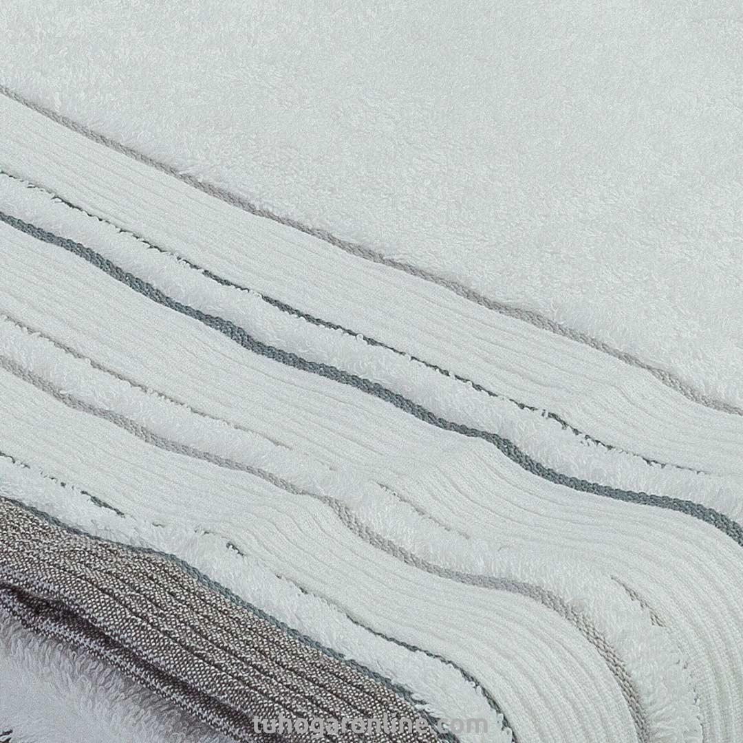 Toalla de Cuerpo Cocoa Blanco y Gris 70x140cm Fondo Entero - TOALLAS | Bylmo