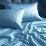 Juego de Sábanas Polialgodon Azul Celeste Para Cama Semidoble 120 X 190 Cm Antiácaros y Antiarrugas - SABANAS | Bylmo