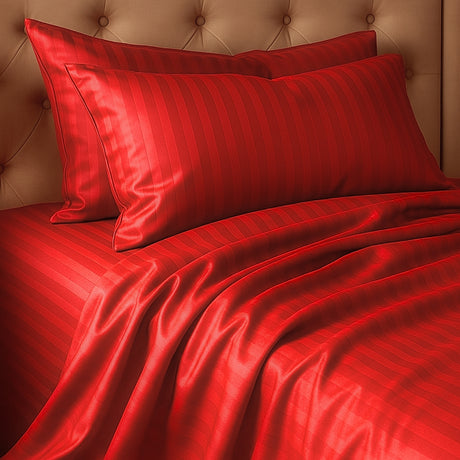 Juego de Sábanas Polialgodon Rojo Para Cama Queen 160 X 190 Cm Antiácaros y Antiarrugas - SABANAS | Bylmo