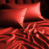 Juego de Sábanas Polialgodon Rojo Para Cama Queen 160 X 190 Cm Antiácaros y Antiarrugas - SABANAS | Bylmo