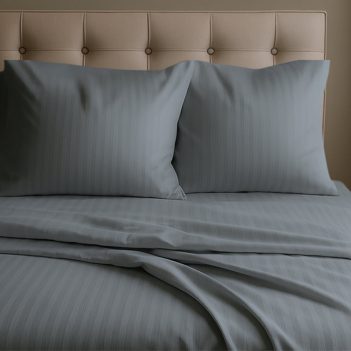 Juego de Sábanas Polialgodon Gris Oscuro Para Cama King 200 X 200 Cm Antiácaros y Antiarrugas - SABANAS | Bylmo