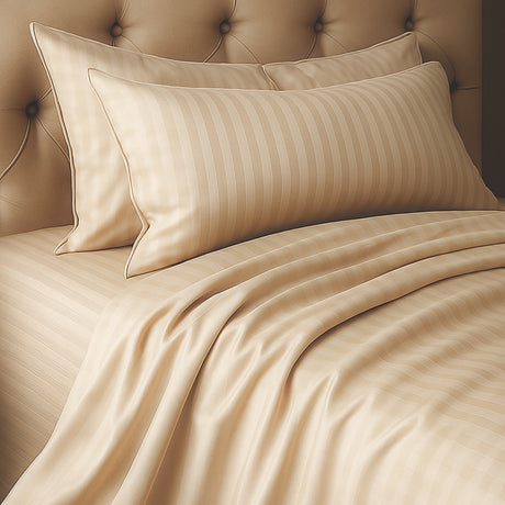Juego de Sábanas Polialgodon Beige Claro Para Cama King 200 X 200 Cm Antiácaros y Antiarrugas - SABANAS | Bylmo