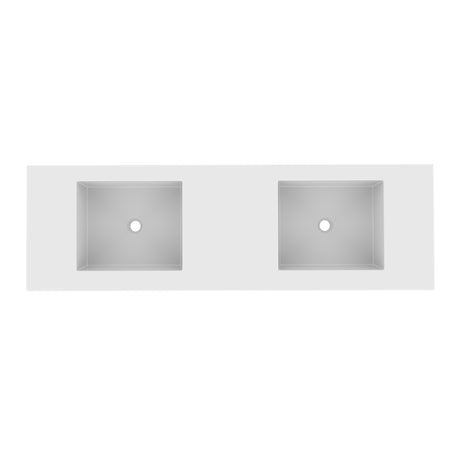 Kit Mueble con Lavamanos Flotante Macao Blanco 155x48cm Dobles con Lavamanos de Sobreponer con Dos Cajones - MUEBLES PARA LAVAMANOS | Bylmo