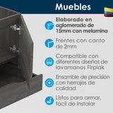 Mueble para Lavamanos Flotante Basico Soder Mali 48x48cm Individual con Mesón de Quartzone - MUEBLES PARA LAVAMANOS | Bylmo