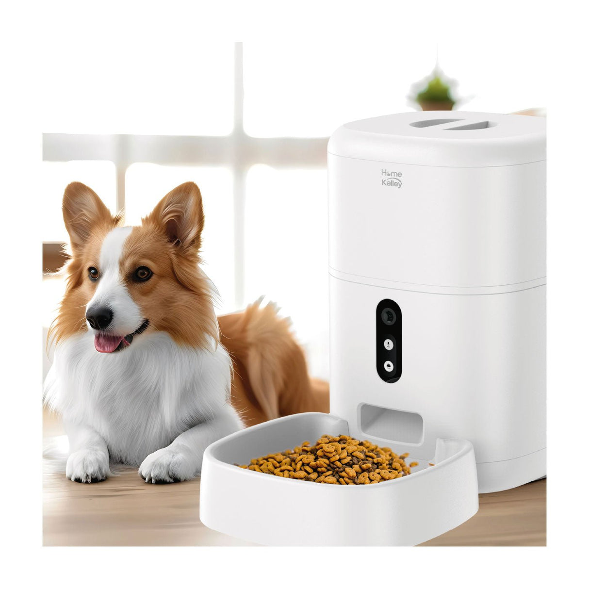 Comedero Kalley Smart K - DIM Blanco 20.7x36.8cm Para Perros y Gatos con Contenedor de 3 Litros - COMEDEROS PARA MASCOTAS | Bylmo