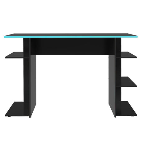 Escritorio Gamer Negro y Azul 120x76cm con Organizador de Libros - ESCRITORIOS | Bylmo