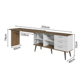 Escritorio en L Lisboa Blanco y Marron 255x74cm con Organizador de Libros y con Archivador - ESCRITORIOS | Bylmo