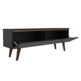 Rack de TV Le Mans Marron y Negro 136x50cm para TV Hasta 55" Pulgadas y con Un Compartimiento - MUEBLES DE TV | Bylmo