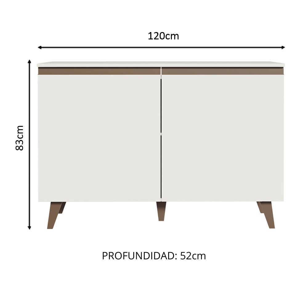 Mueble Inferior de Cocina Reims Blanco 120x83cm con Mesón de Madera Aglomerada Mdp y sin Estufa - MUEBLES INFERIORES DE COCINA | Bylmo