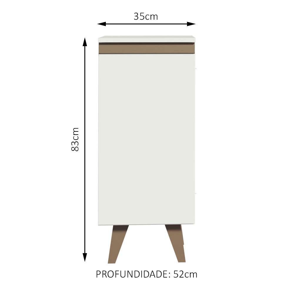 Mueble Inferior de Cocina Reims Blanco 35x83cm con Mesón de Madera Aglomerada Mdp y sin Estufa - MUEBLES INFERIORES DE COCINA | Bylmo