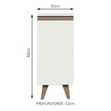 Mueble Inferior de Cocina Reims Blanco 35x83cm con Mesón de Madera Aglomerada Mdp y sin Estufa - MUEBLES INFERIORES DE COCINA | Bylmo