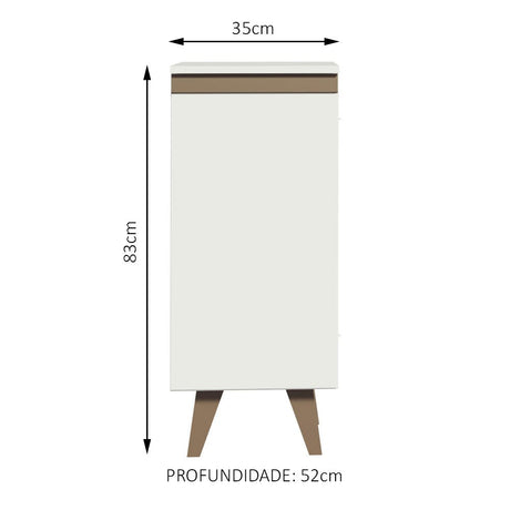 Mueble Inferior de Cocina Reims Blanco 35x83cm con Mesón de Madera Aglomerada Mdp y sin Estufa - MUEBLES INFERIORES DE COCINA | Bylmo