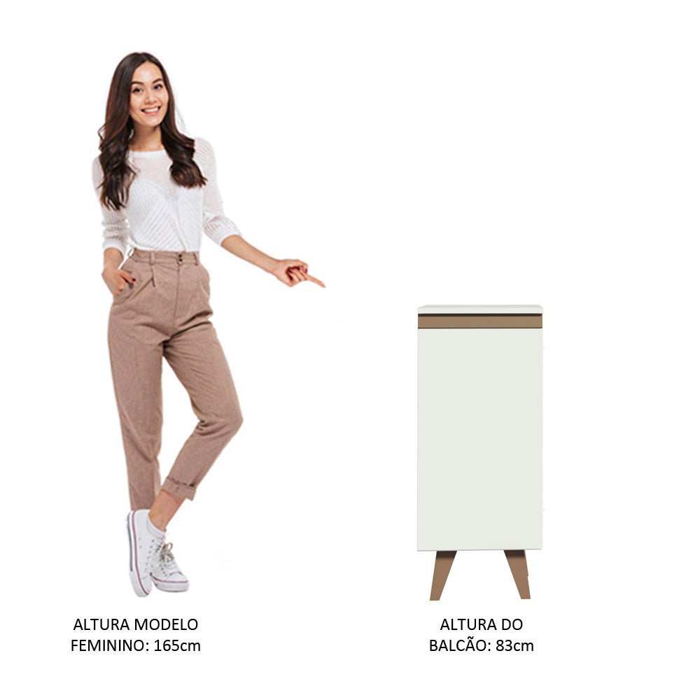 Mueble Inferior de Cocina Reims Blanco 35x83cm con Mesón de Madera Aglomerada Mdp y sin Estufa - MUEBLES INFERIORES DE COCINA | Bylmo