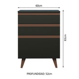 Mueble Inferior de Cocina Reims Negro 60x83cm con Mesón de Madera Aglomerada Mdp y sin Estufa - MUEBLES INFERIORES DE COCINA | Bylmo