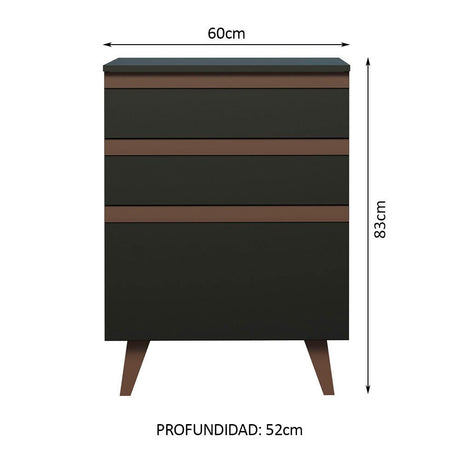 Mueble Inferior de Cocina Reims Negro 60x83cm con Mesón de Madera Aglomerada Mdp y sin Estufa - MUEBLES INFERIORES DE COCINA | Bylmo