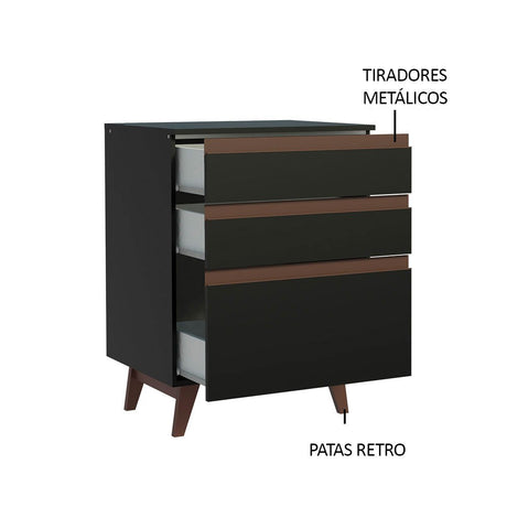 Mueble Inferior de Cocina Reims Negro 60x83cm con Mesón de Madera Aglomerada Mdp y sin Estufa - MUEBLES INFERIORES DE COCINA | Bylmo