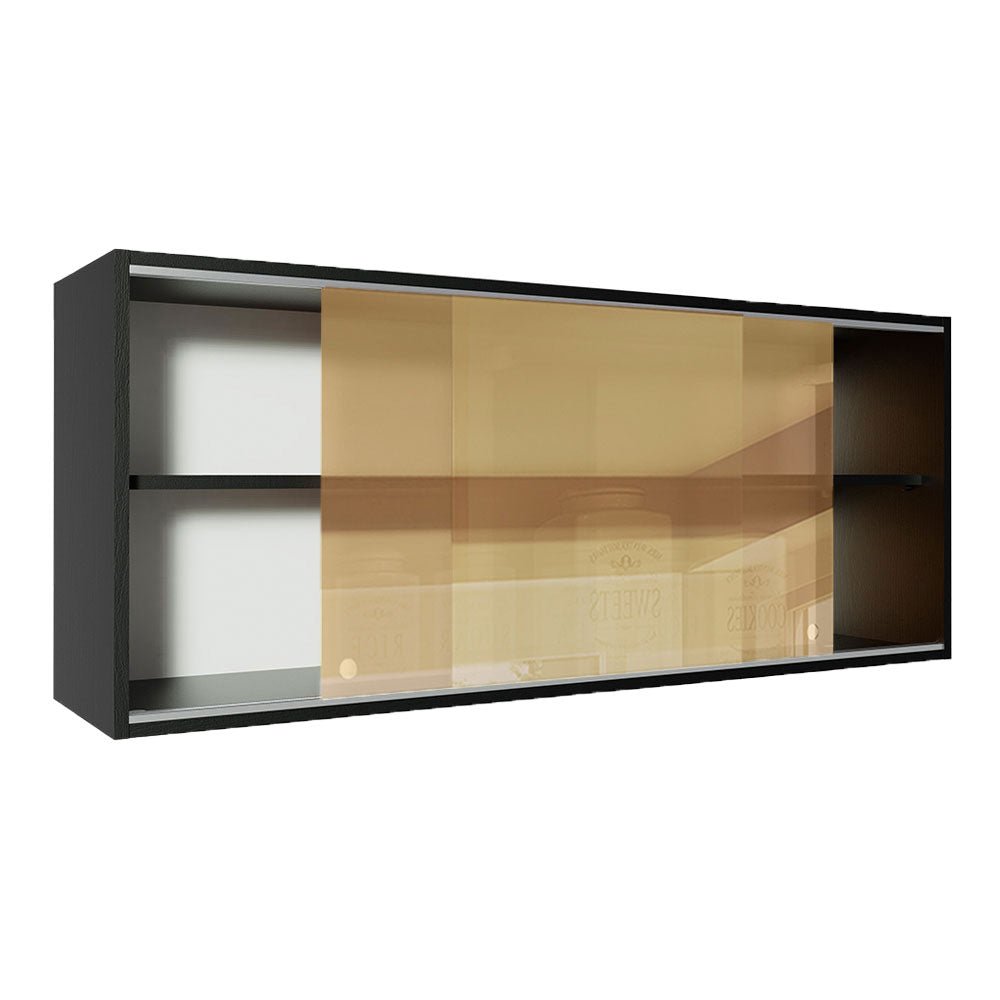 Mueble Superior de Cocina Reims Negro 120x50cm con Cuatro Entrepaños y con Dos Puertas - MUEBLES SUPERIORES DE COCINA | Bylmo