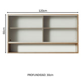 Mueble Superior de Cocina Glamy Marron 120x66cm con Cinco Entrepaños y con Dos Puertas - MUEBLES SUPERIORES DE COCINA | Bylmo