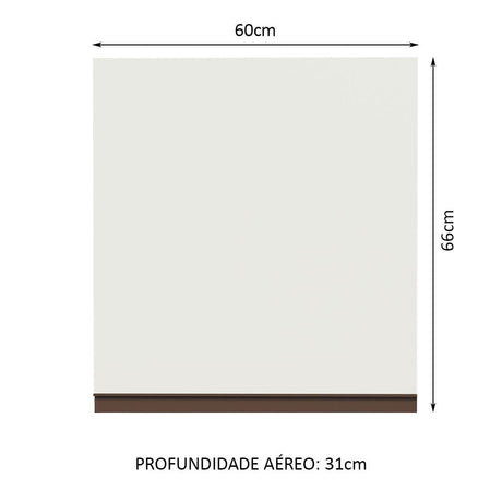 Mueble Superior de Cocina Reims Blanco 60x66cm con Dos Entrepaños y con Una Puerta - MUEBLES SUPERIORES DE COCINA | Bylmo