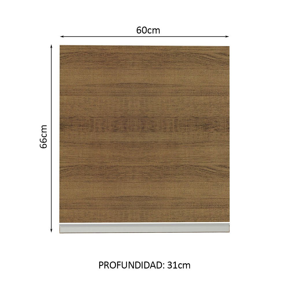 Mueble Superior de Cocina Glamy Marron 60x66cm con Dos Entrepaños y con Una Puerta - MUEBLES SUPERIORES DE COCINA | Bylmo