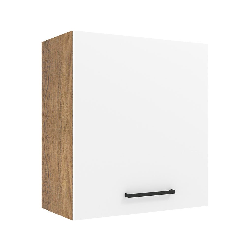 Mueble Superior de Cocina Agata Marron y Blanco 60x66cm con Dos Entrepaños y con Una Puerta - MUEBLES SUPERIORES DE COCINA | Bylmo