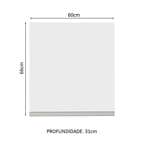 Mueble Superior de Cocina Glamy Marron y Blanco 60x66cm con Dos Entrepaños y con Una Puerta - MUEBLES SUPERIORES DE COCINA | Bylmo