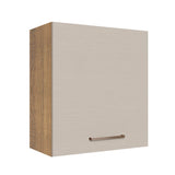 Mueble Superior de Cocina Agata Marron y Crema 60x66cm con Dos Entrepaños y con Una Puerta - MUEBLES SUPERIORES DE COCINA | Bylmo