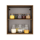 Mueble Superior de Cocina Agata Marron y Crema 60x66cm con Dos Entrepaños y con Una Puerta - MUEBLES SUPERIORES DE COCINA | Bylmo