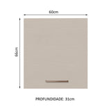 Mueble Superior de Cocina Agata Marron y Crema 60x66cm con Dos Entrepaños y con Una Puerta - MUEBLES SUPERIORES DE COCINA | Bylmo