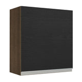 Mueble Superior de Cocina Glamy Marron y Negro 60x66cm con Dos Entrepaños y con Una Puerta - MUEBLES SUPERIORES DE COCINA | Bylmo
