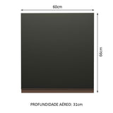 Mueble Superior de Cocina Reims Negro 60x66cm con Dos Entrepaños y con Una Puerta - MUEBLES SUPERIORES DE COCINA | Bylmo