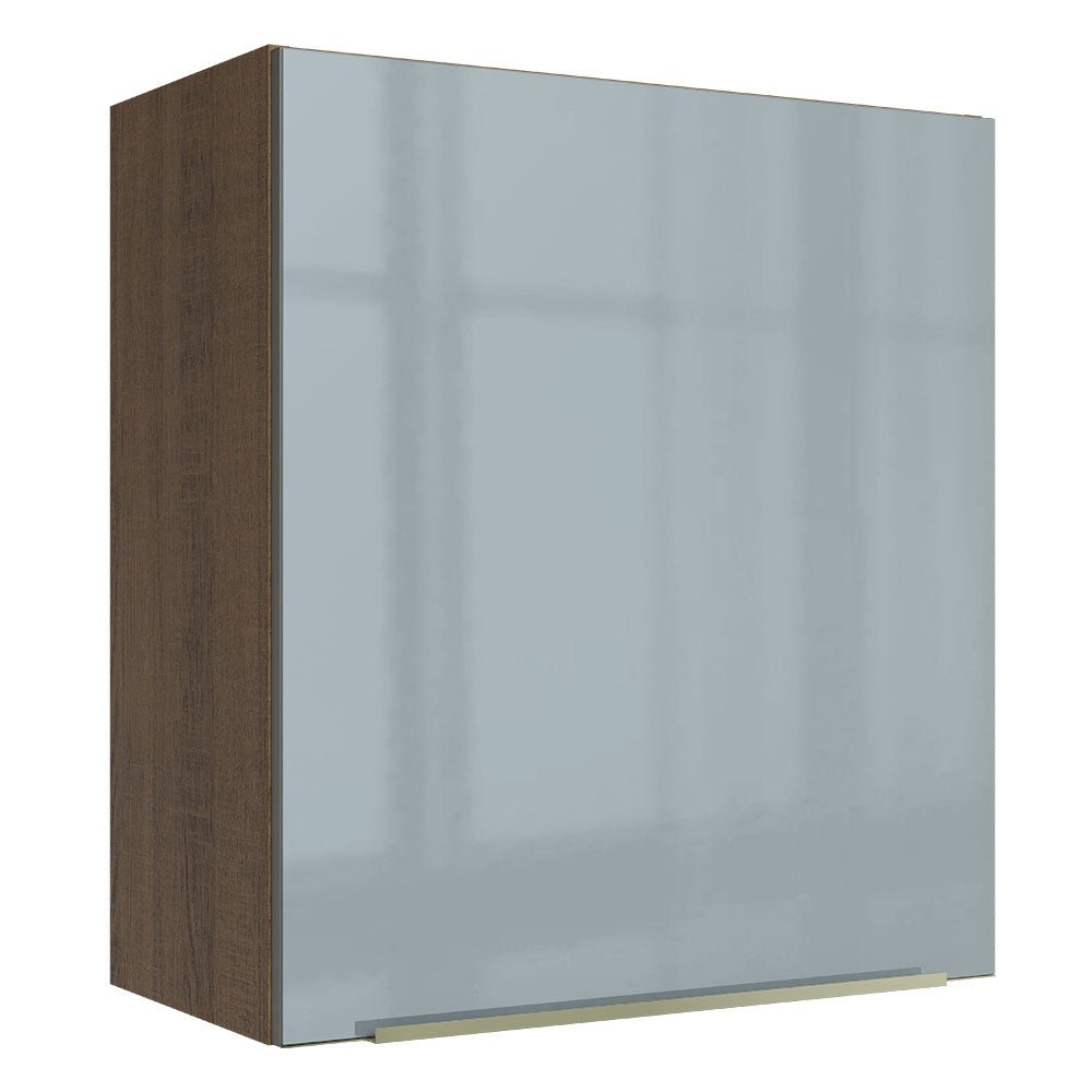Mueble Superior de Cocina Lux Marron y Gris 60x66cm con Dos Entrepaños y con Una Puerta - MUEBLES SUPERIORES DE COCINA | Bylmo